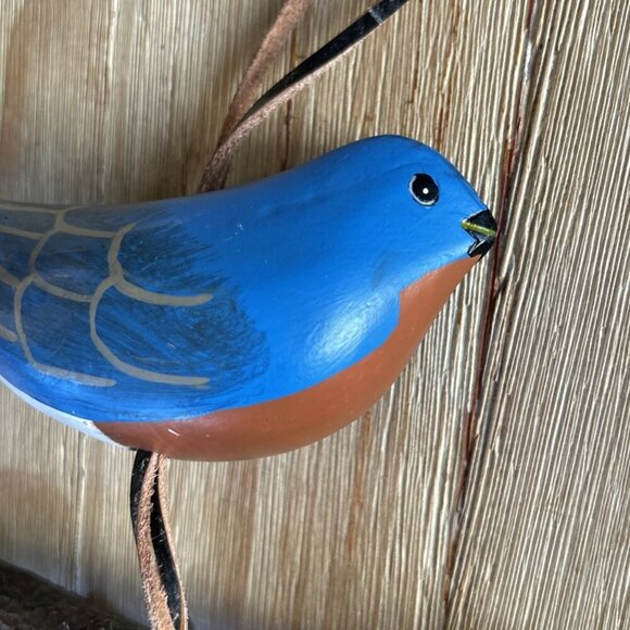 Handpainted Bluebird Wind Chime by The Bird House of Cape May Jingle Birds NEW - Picture 3 of 5